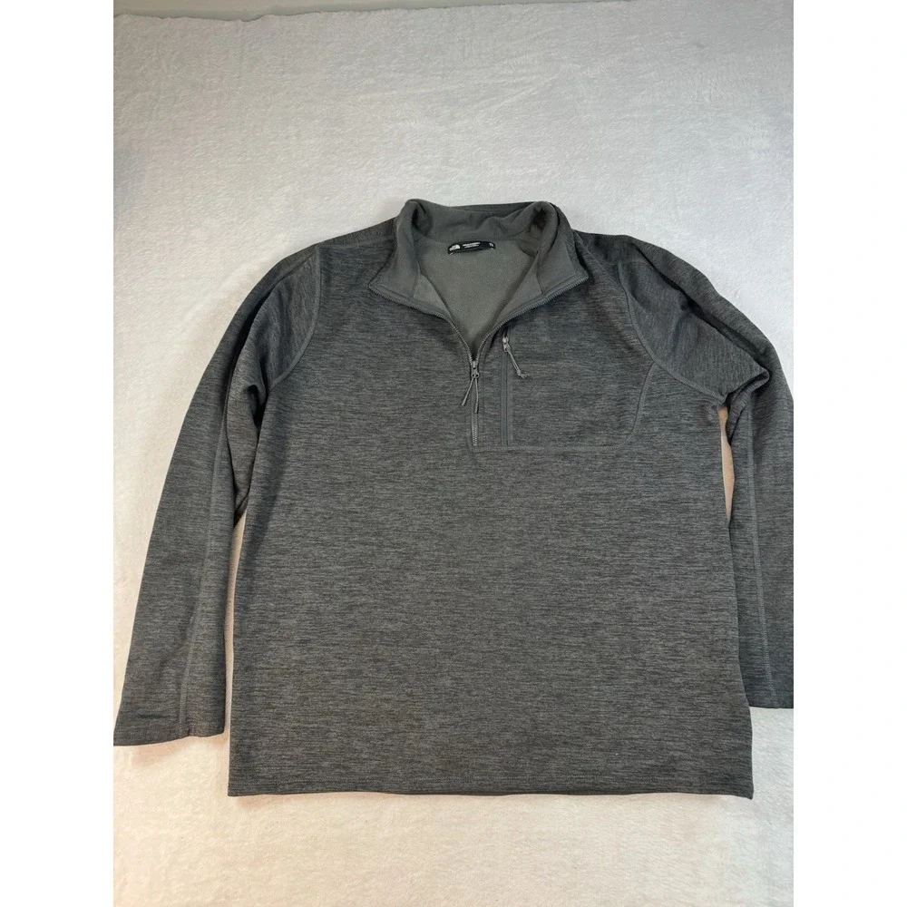 The North Face Pullover Gray 1/4 Zip Fleece Outdoors Hiking Jacket Men's‎ XL